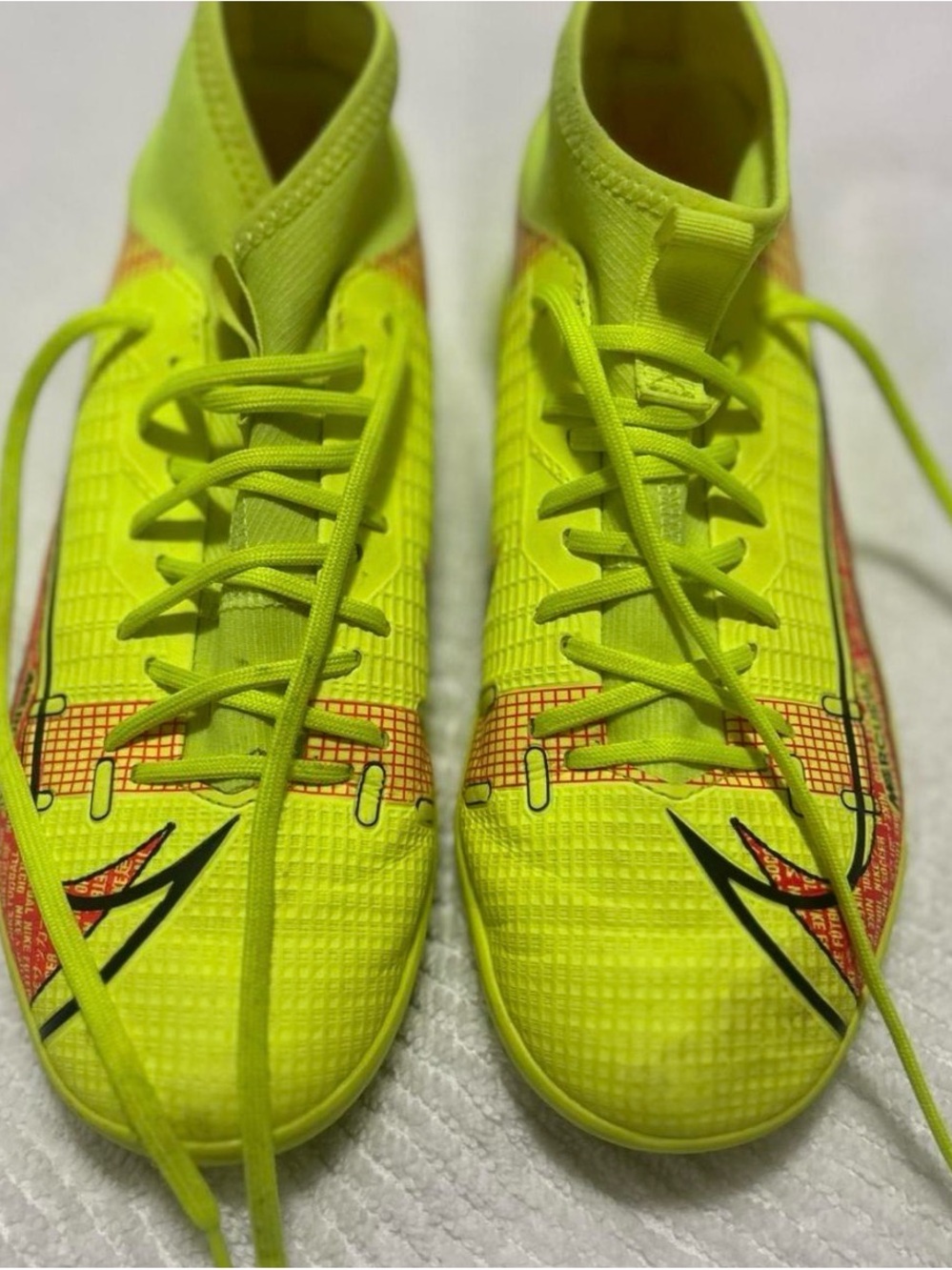 Nike Neon Yellow Kids' Soccer Sneakers with Black Accent